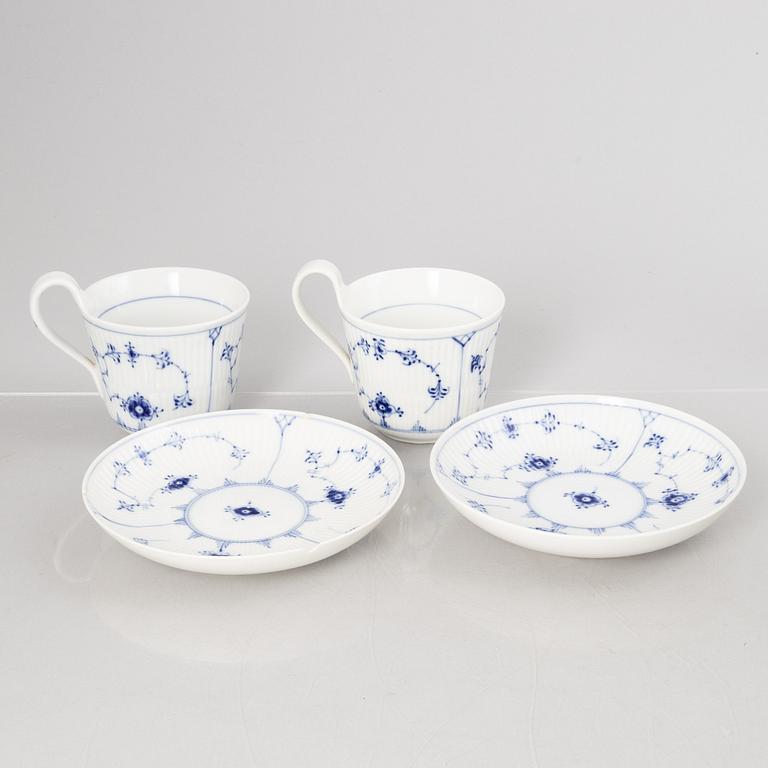Service pieces, 13 pcs, porcelain, "Blue Fluted", Royal Copenhagen, Denmark.