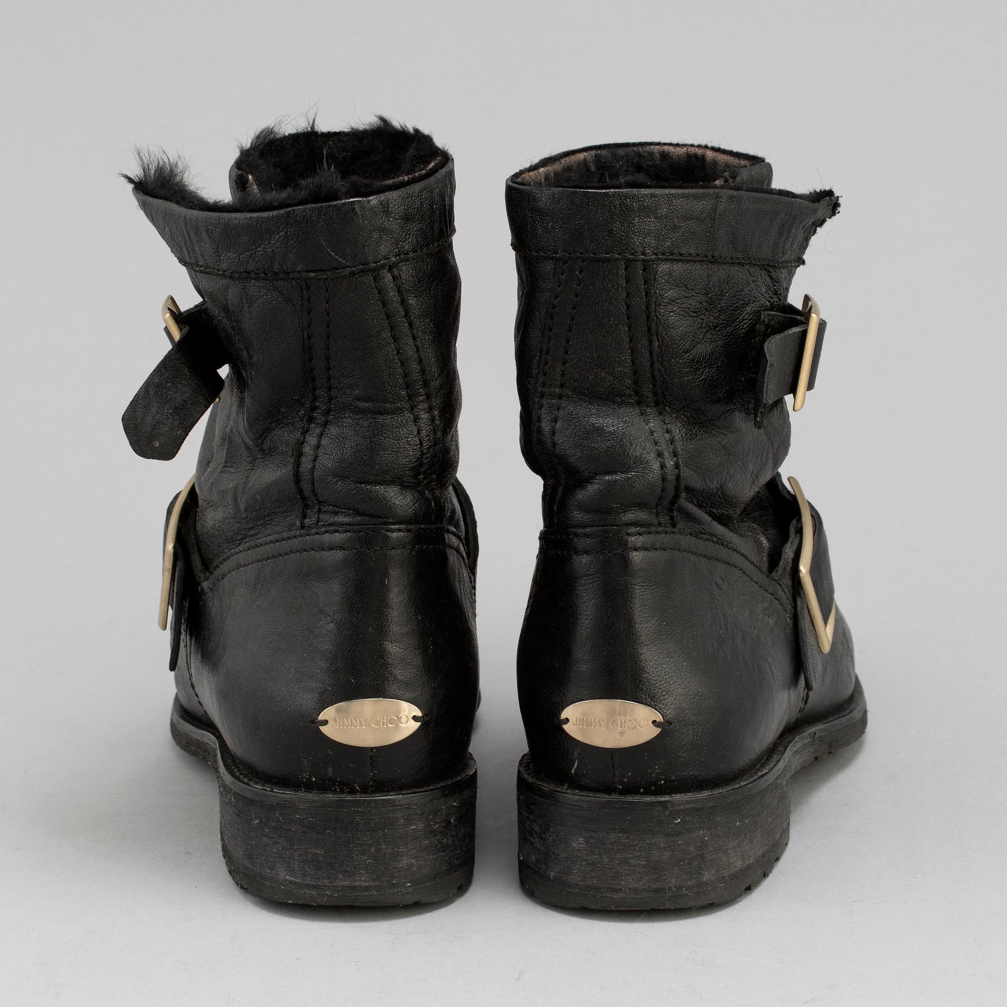 Jimmy choo biker boots fur lined shop