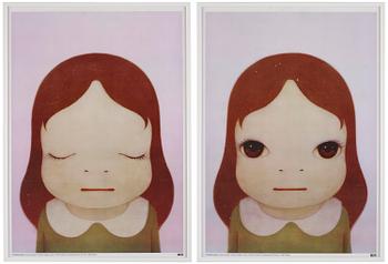 493. Yoshitomo Nara, "Cosmic Girls: Open Eyes & Closed Eyes" (2).