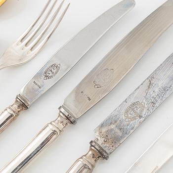 Bestickservis, silver, 159 delar, modell "Haga", Skandia, Stockholm, bl a 1945.