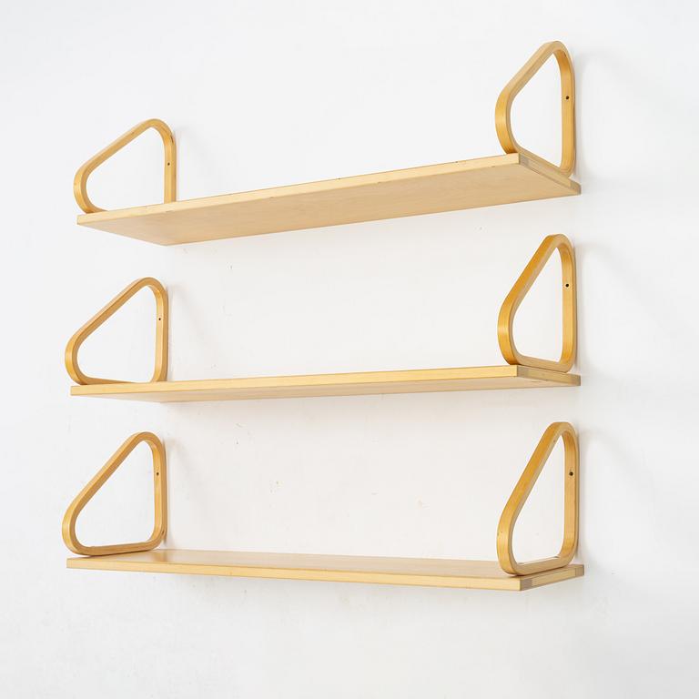 Alvar Aalto, three console shelves, model 112B, Artek, Finland.
