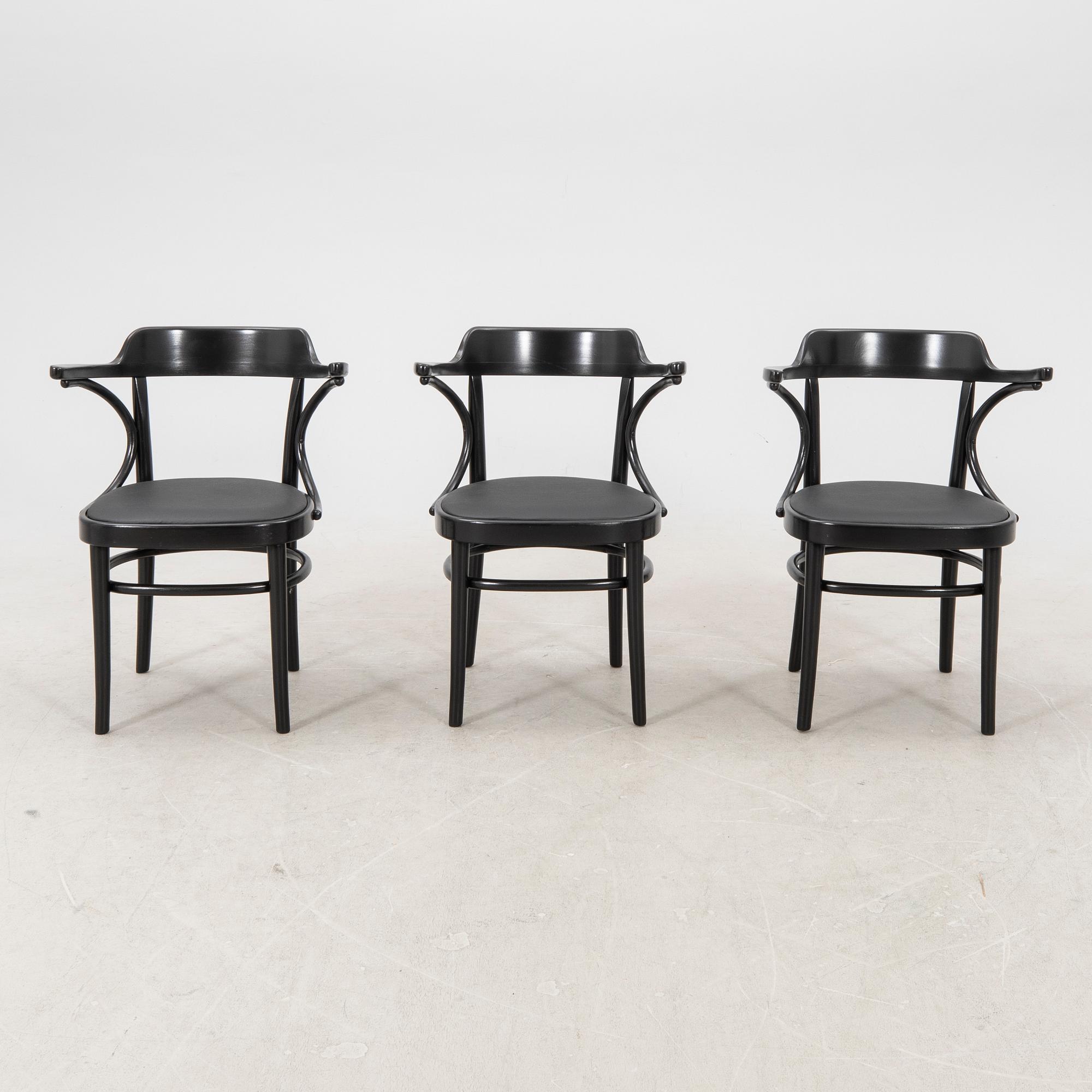 A set of six painted Gemla armcharis mid 1900s.