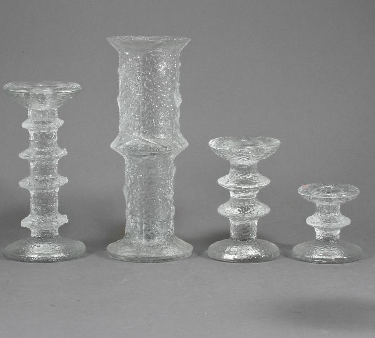 LJUSSTAKAR, 7 st, SAMT VAS, glas, "Festivo", Timo Sarpaneva, Iittala.
