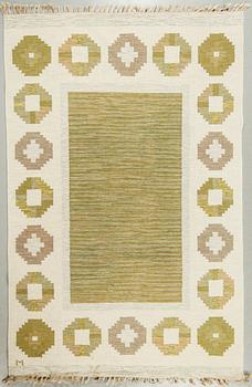 A flat weave carpet signed M from the second half of the 20th century.