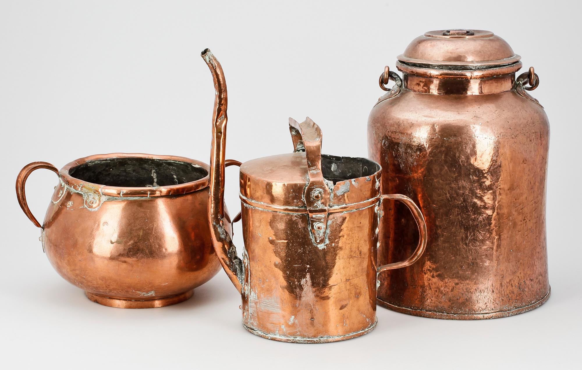 PARTI KOPPAR, 3 delar, 1800-tal.
