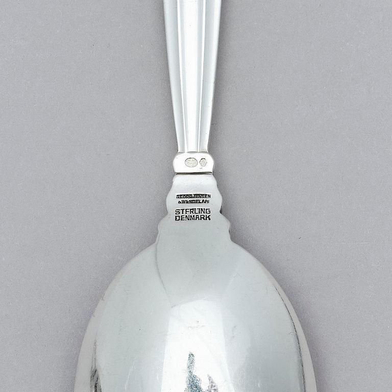 Georg Jensen, a set of 139 pieces of  'Acorn' sterling silver and stainless steel flatware, design Johan Rohde, Copenhagen after 1945.