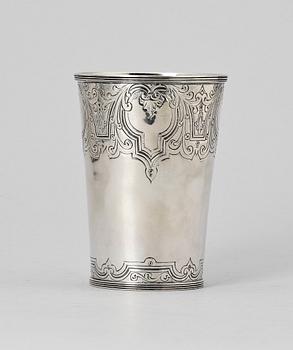 BÄGARE, silver, saknar stämplar, Nordeuropa, troligen 1700-tal. Ca 290 g.