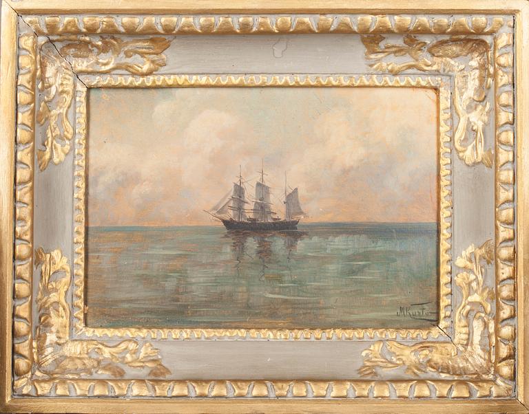 OKÄND KONSTNÄR, olja på skiva, signerad, 1900-talets första hälft.