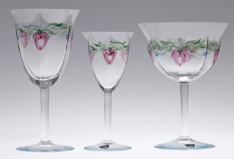 GLASSERVIS, 36 delar, "Maja", Orrefors, Eva Englund, 1980-tal.