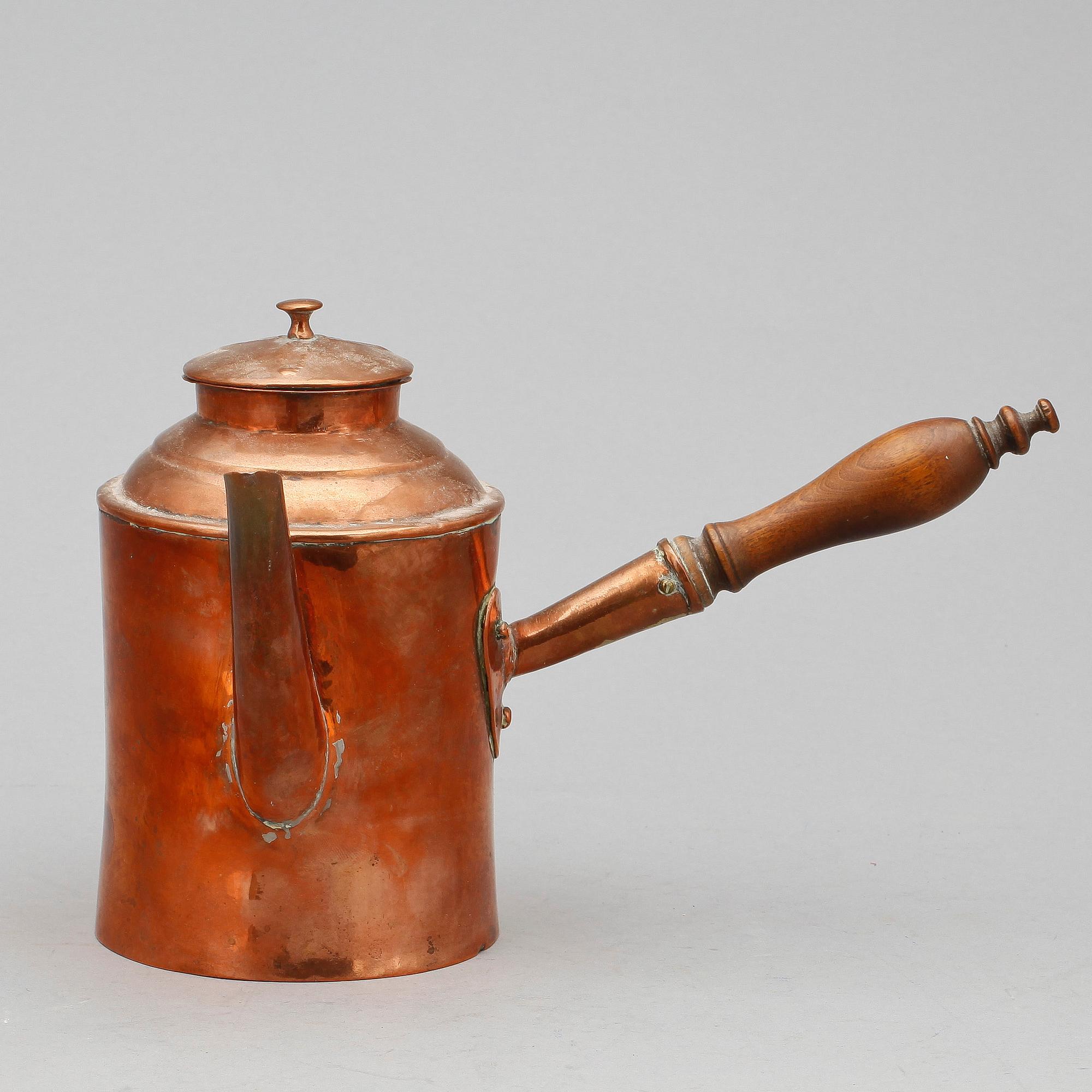 CHOKLADKANNA, koppar, 1800-tal.