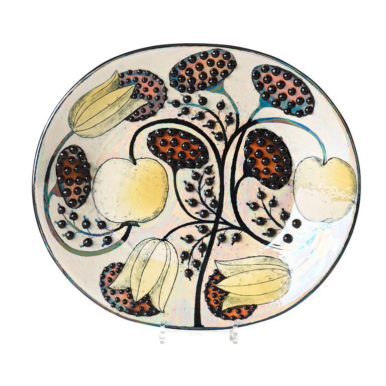 Birger Kaipiainen, a stoneware dish, Arabia, Finland.