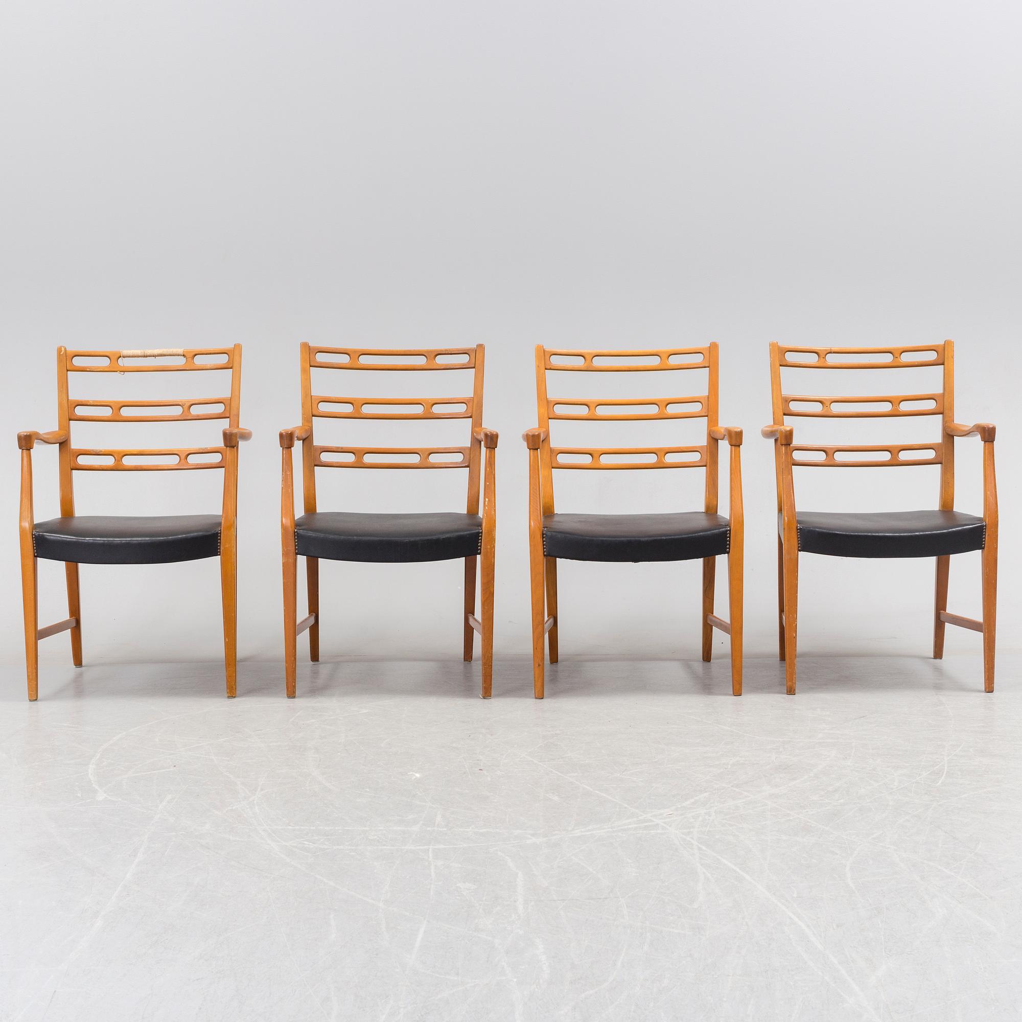 Four second half of the 20th century chairs.