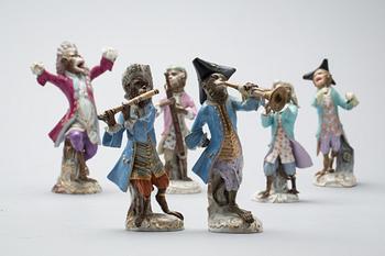 FIGURINER, 10 stycken, porslin. Meissen, sent 1800-tal.