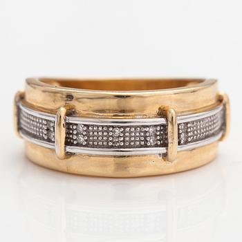 Ring, 14K guld, diamanter ca. 0.05 ct tot.