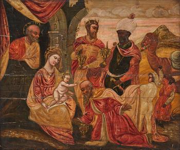 848B. Veneto-Cretan School, 16th/17th Century, The Adoration of the Magi.