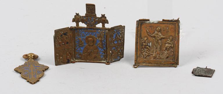 PARTI RESEIKONER, 4 st, mässing, troligen Ryssland.