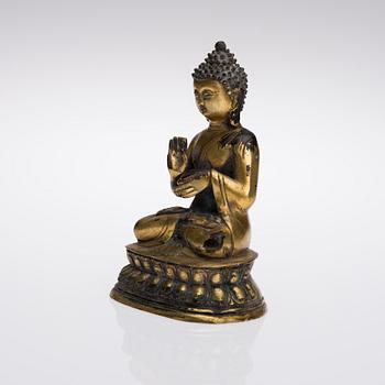 BUDDHA, skulptur, mässing, trol. Kina, 1900-talets första hälft.