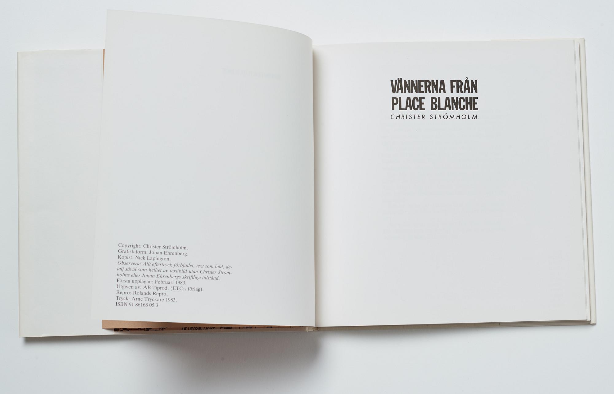 Christer Strömholm, book Vännerna från Place Blanche first edition.