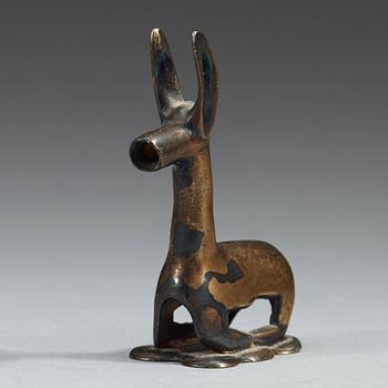 An Ordo bronze figure of a reclining deer, Warring States (481 BC-221 BC).