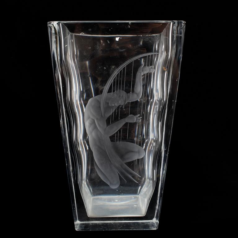 VAS, glas, Vicke Lindstrand, Orrefors, sign.