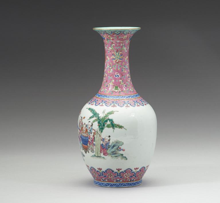 A famille rose vase, Qing dynasty, Daoguang mark and of the period (1821-1850).