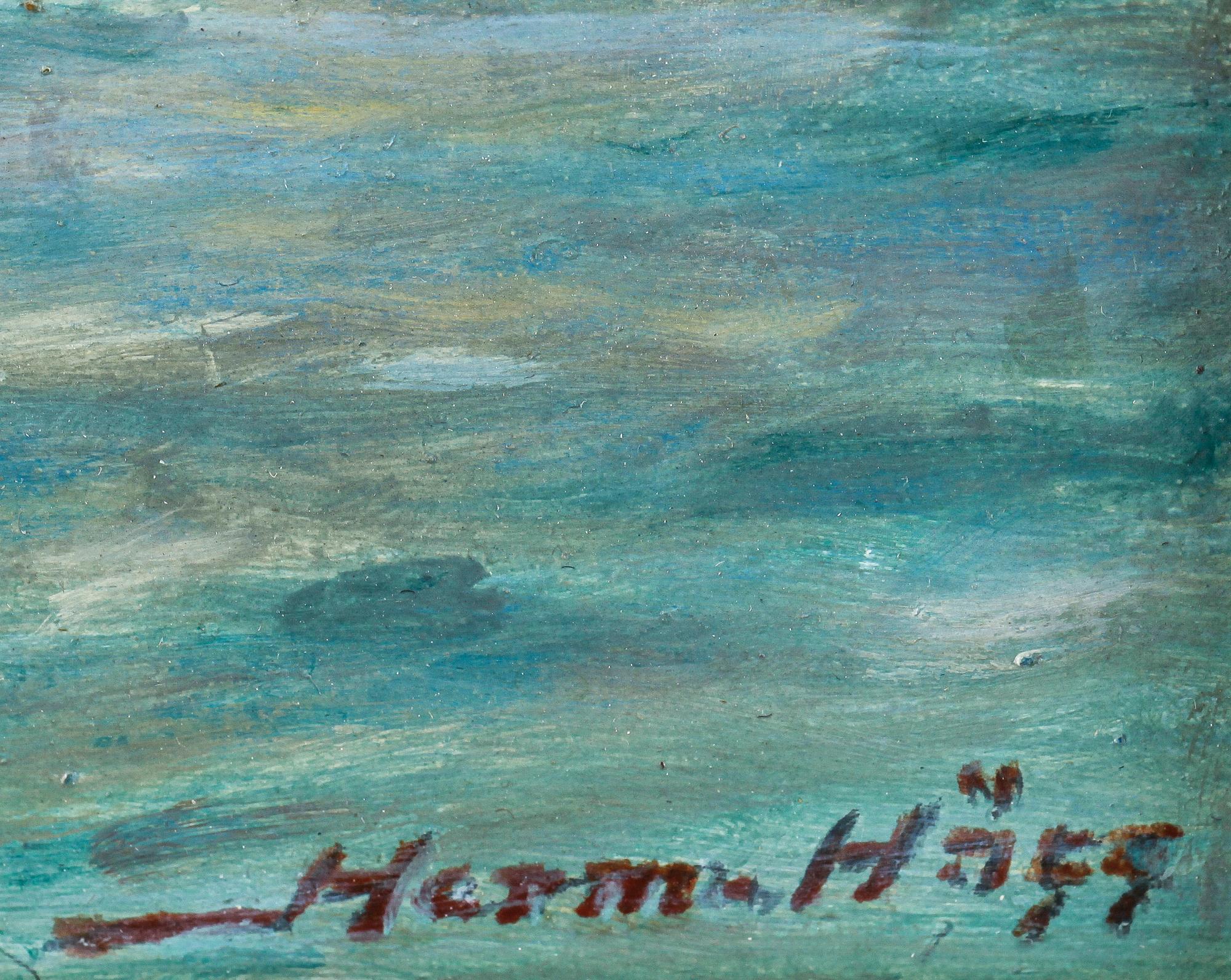 HERMAN HÄGG, olja på pannå, signerad.