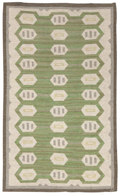 CARPET. Rölakan (flat weave). Signed IK (probably Irma Kronlund).