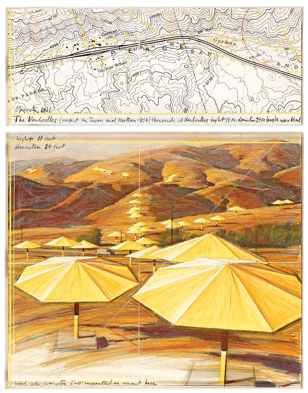 Christo & Jeanne-Claude, "The Umbrellas (Project For Japan And Western - USA)".