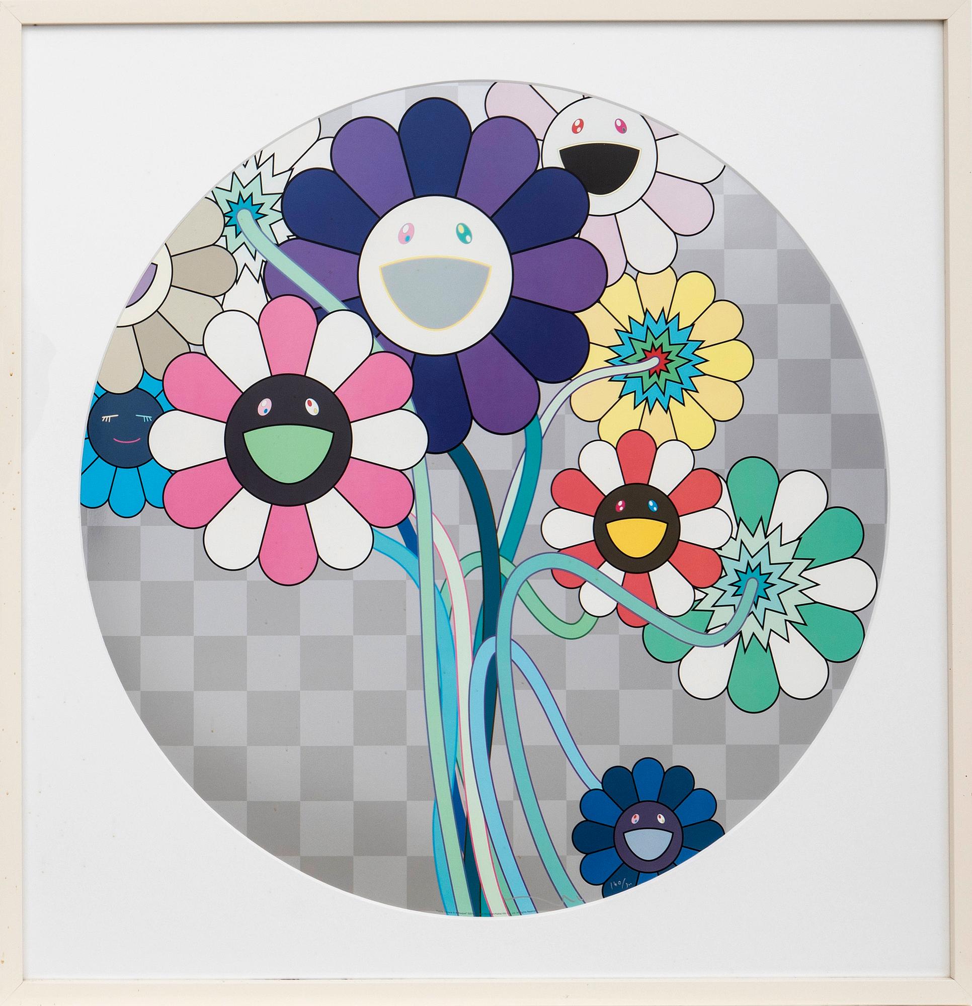 Takashi Murakami, "Purple Flowers in A Bouquet", 2010.