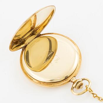 Lange-Uhr, Deutsche Uhrenfabrikation Glashütte, hunter, pocketwatch, 51,5 mm.