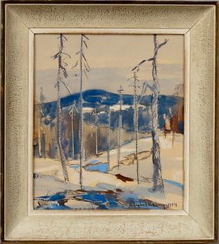 NILS WIKBERG, vesiväri, signeerattu ja päivätty 1954.