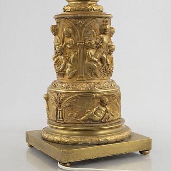 A table lamp, brass, France, late 19th Century.