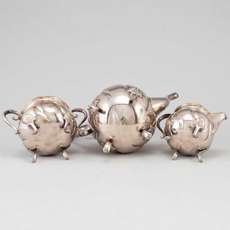 KAFFESERVIS, 3 delar, silver, Norge, 1900-talets mitt.