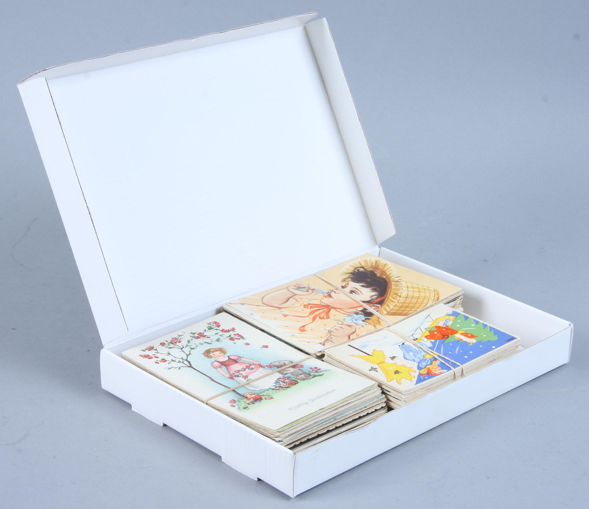 PARTI GRATULATIONSKORT, ca 200 st, 1900-talets första hälft.