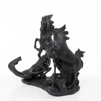 Fulgencio García, figurin, "Horses' group (black)", Lladró, Spanien.