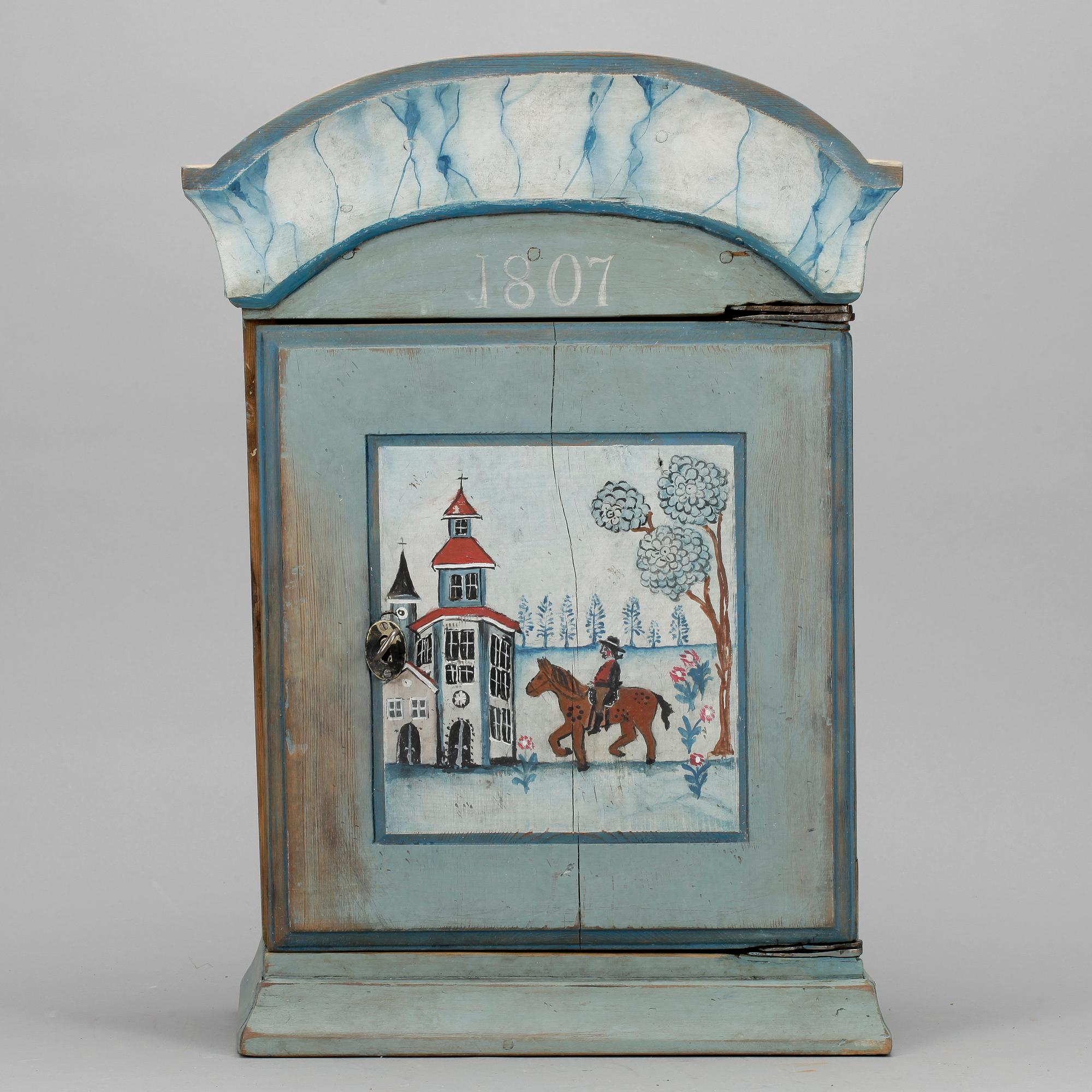 VÄGGHÄNGSKÅP, allmoge, 1800-tal.