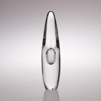 A GLASS SCULPTURE 'Orchid', signed Timo Sarpaneva Iittala -57.