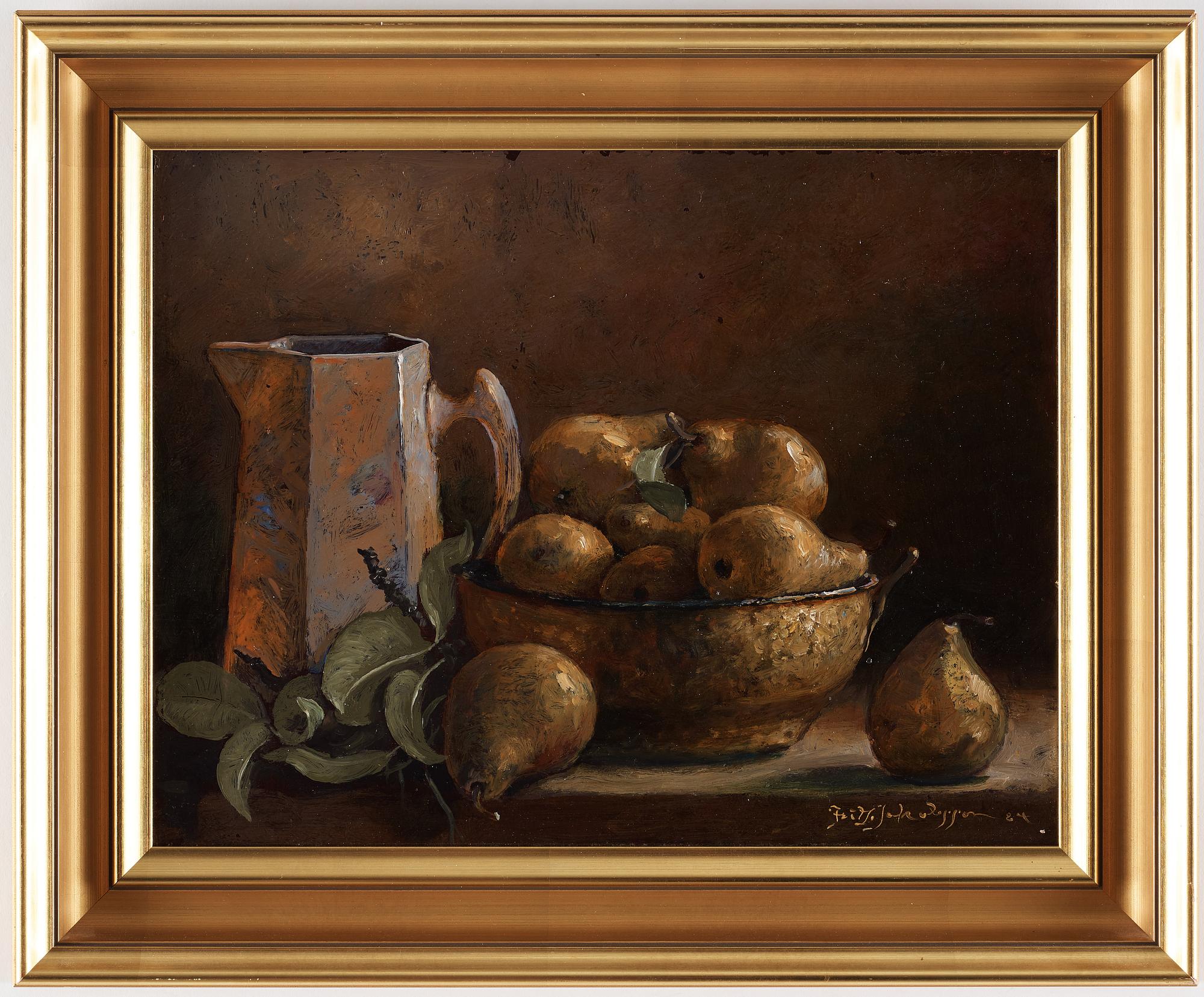 FRITZ JAKOBSSON, oil on panel, signed and dated 84.