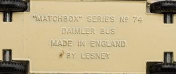 LESNEY MATCHBOX SERIES SIX CARS.