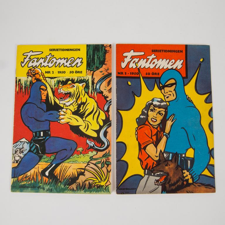 FANTOMEN, "Serietidningen Fantomen", nr 2-7 1950. VG-FN.