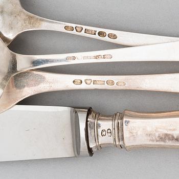 Gösta Helenius, Bestickuppsättning, 48 delar, silver, Åbo 1912 och 1915.