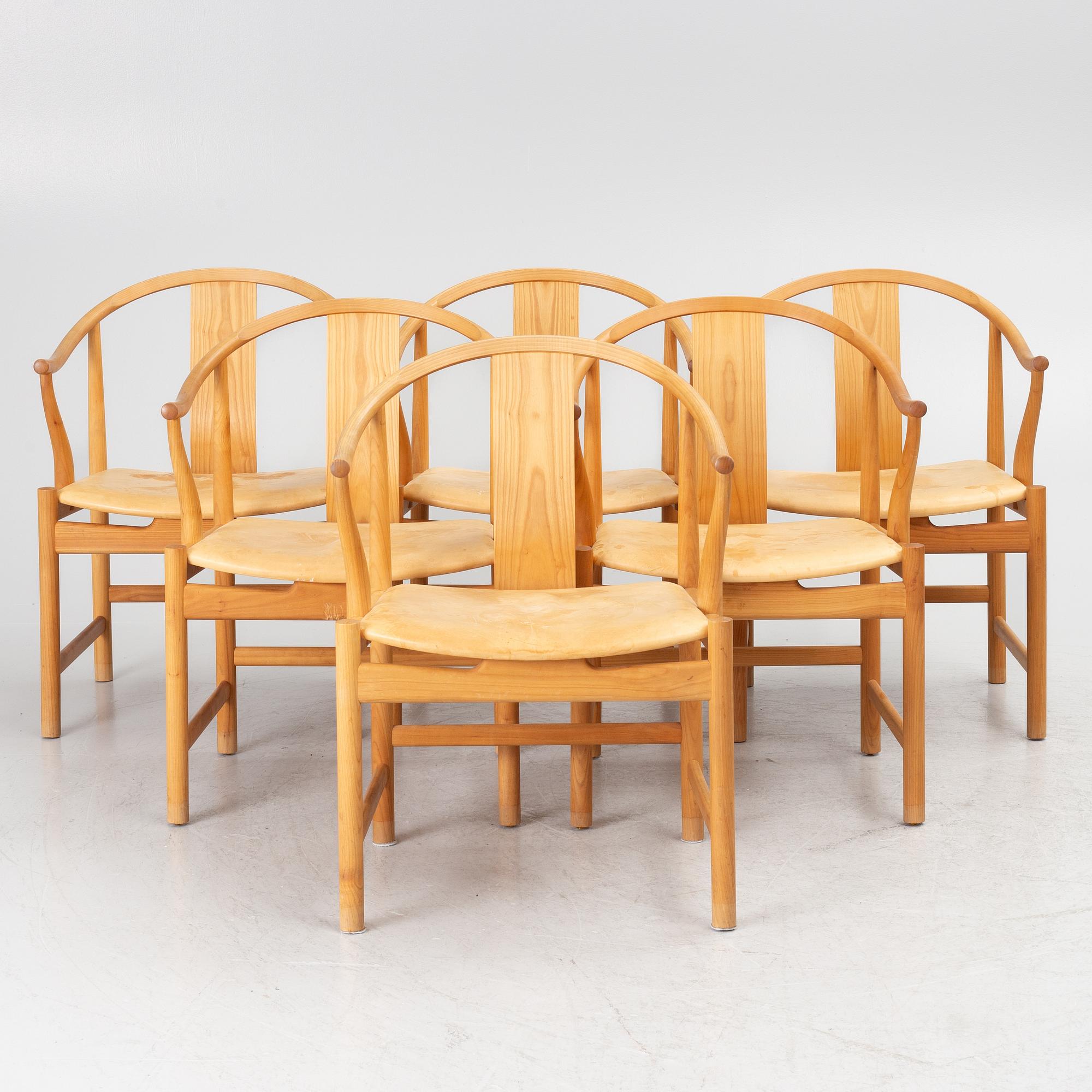 Hans J. Wegner, stolar, 6 st, modell PP66 "Kinastolen", PP Möbler, Danmark, 2001.