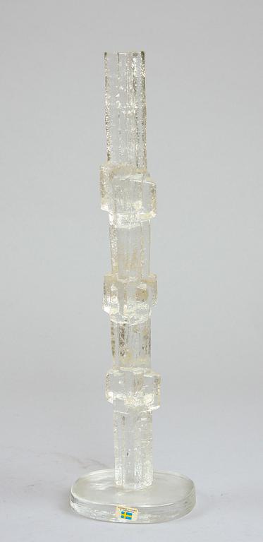 SKULPTUR, Edvin Öhrström, glas, Lindshammar 1988, sign B 138.