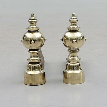 ELDHUNDAR, 1 par, mässing, 1800-tal.