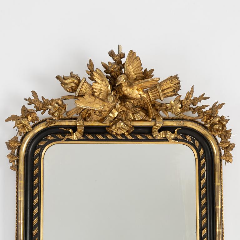 Mirror with console table, Rococo style, circa 1900.