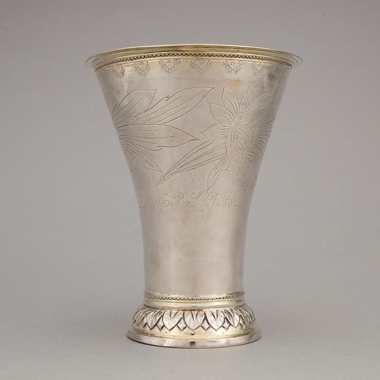 BÄGARE, silver, Olof Sedin, Gävle 1793. Vikt ca 305 gram.