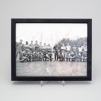 FOTOGRAFI MED AUTOGRAFER, Brasiliens landslag i fotboll, 1966.