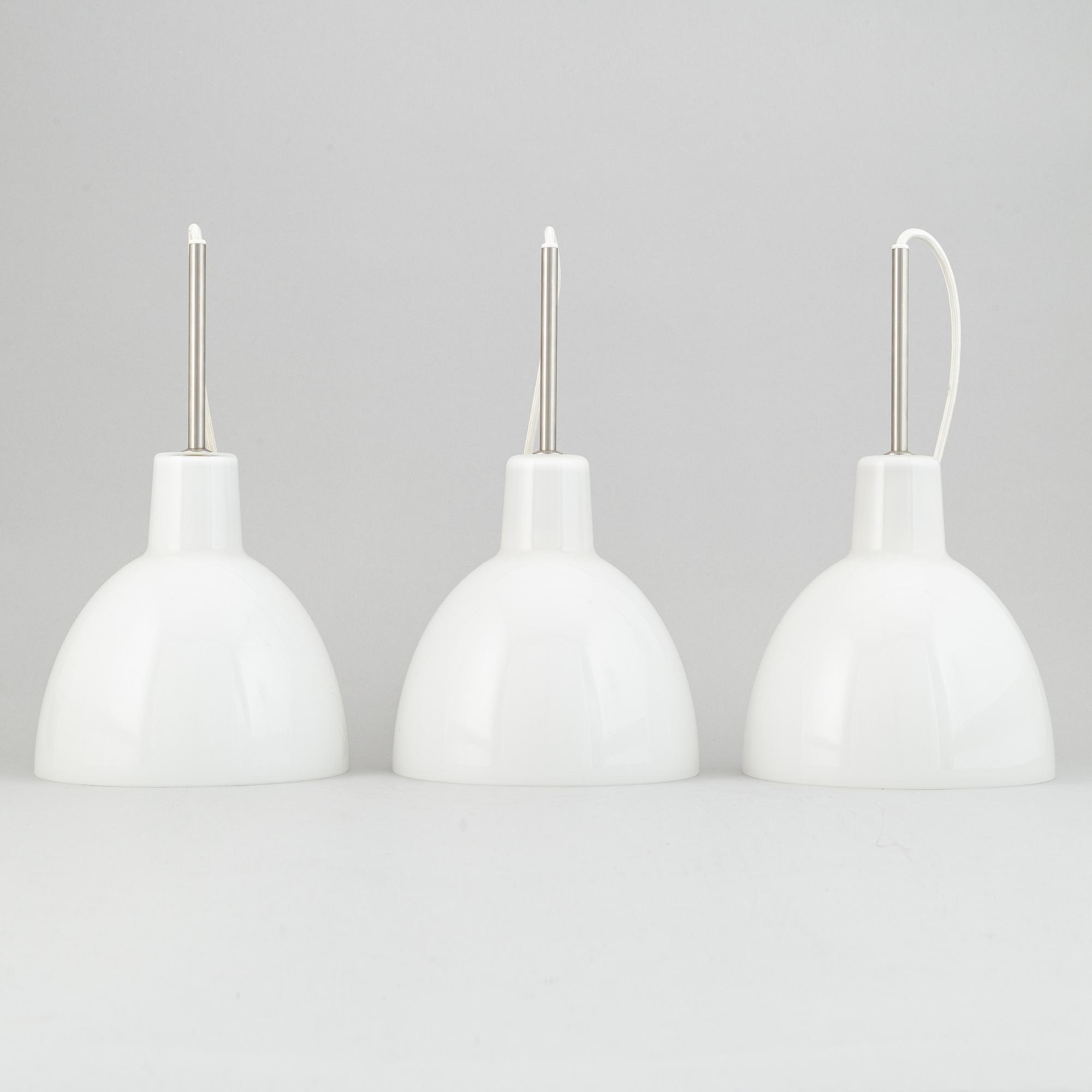 Louis Poulsen, a set of three 'Toldbod' ceiling lights, Denmark.