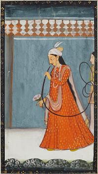 An album page, gouache with ink on paper. India, late 19th Century/early 20th century.