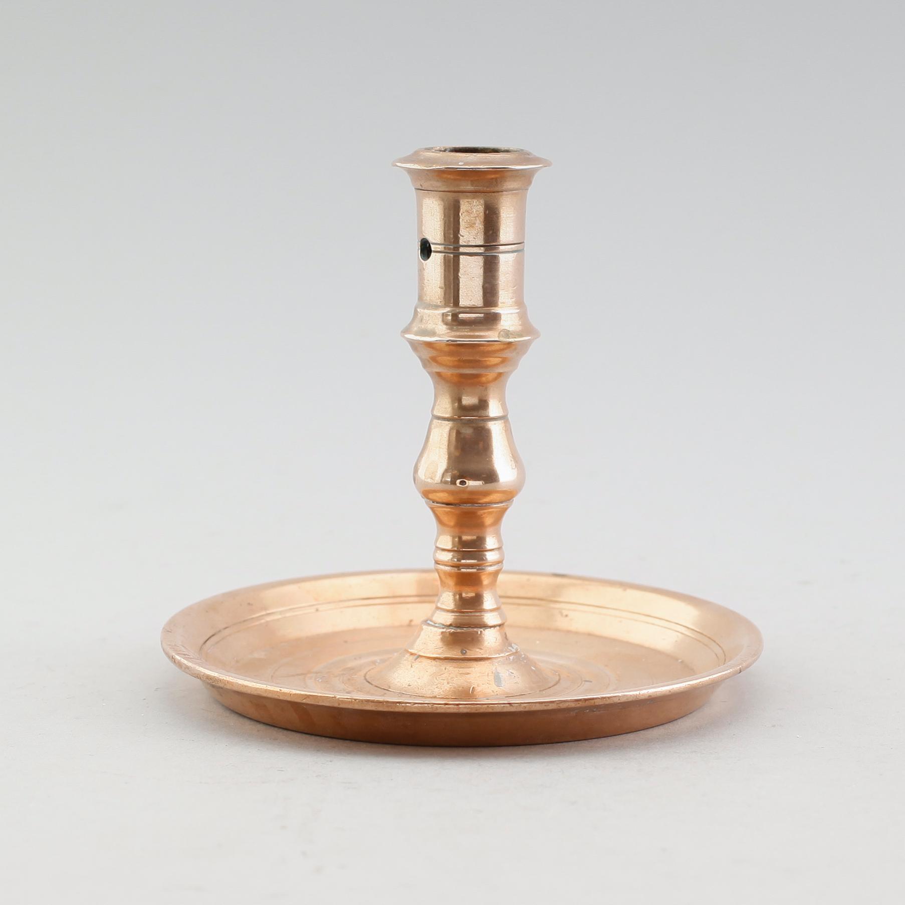 LJUSSTAKE, mässing, barock, 1700-tal.